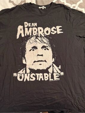 WWE Junk Food Clothing BlacGraphic 'Unstable' Dean Ambrose T-Shirt